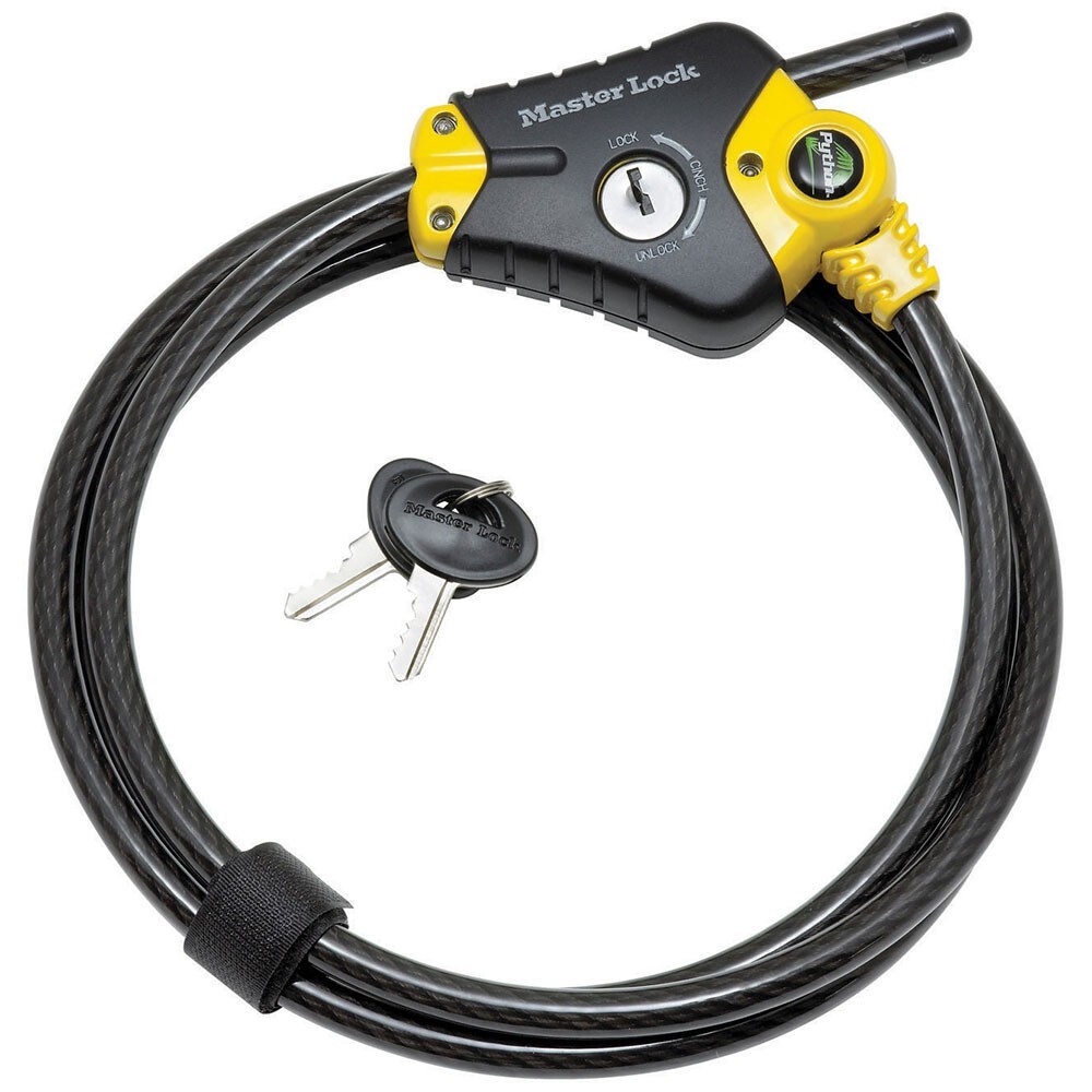Master Lock 8413KA Python Adjustable Locking Cable, Yellow And Black