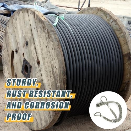 2 Pcs Heavy Wire Cable Mesh Pulling Grips - Double Head Cable Socks for Light/He