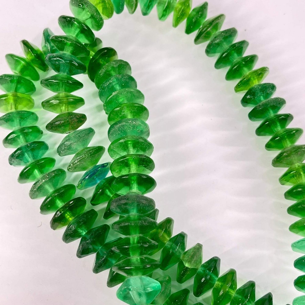 Bohemian Vaseline Green Trade Beads