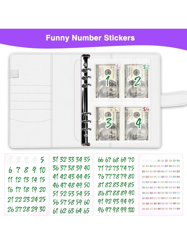 100 Envelopes Money Saving Challenge Binder, A5 Money Saving Challenges Book