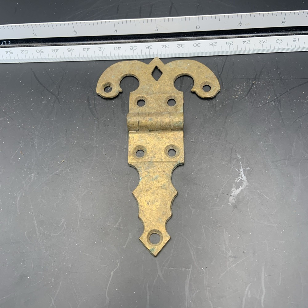 VINTAGE 5” BRASS ICE BOX HINGE NO OFFSET  3” WIDE