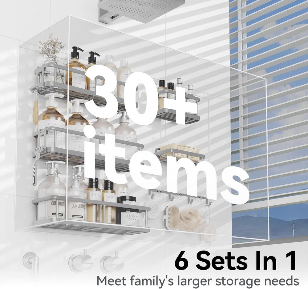 Shower Caddy Organizer, No Drilling Needed