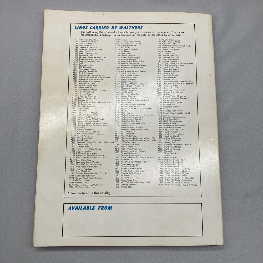 Walthers HO Scale Model Railroad Catalog 1977 Craft Train Reference Manual