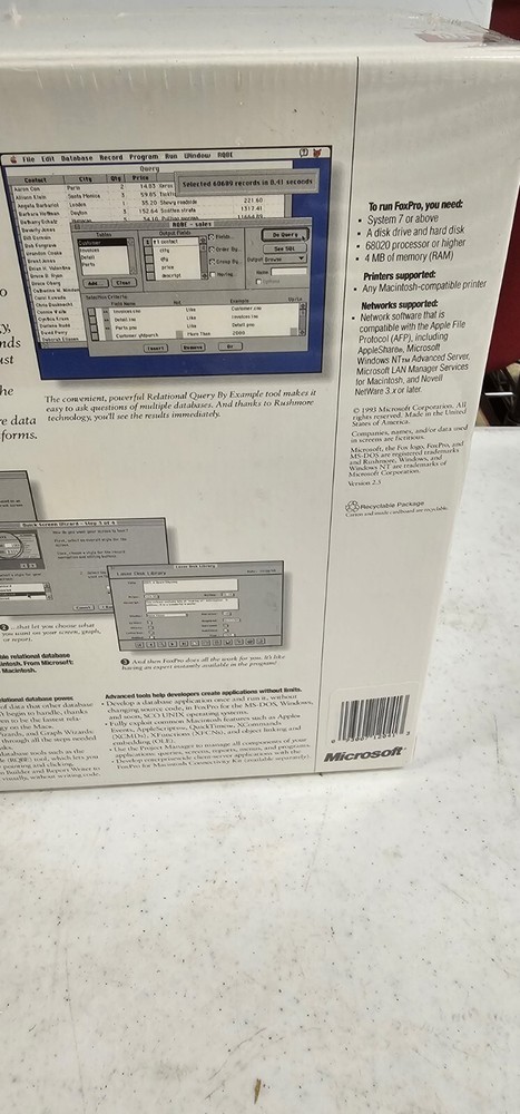 Microsoft FoxPro v 2.5 New In Box. V10