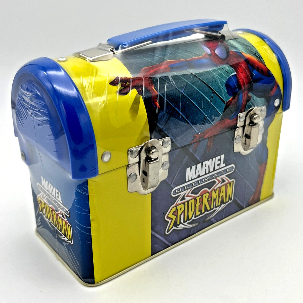 Marvel Comics ULTIMATE SPIDER-MAN Lollipop Candy Storage Box Tin (2001) SEALED