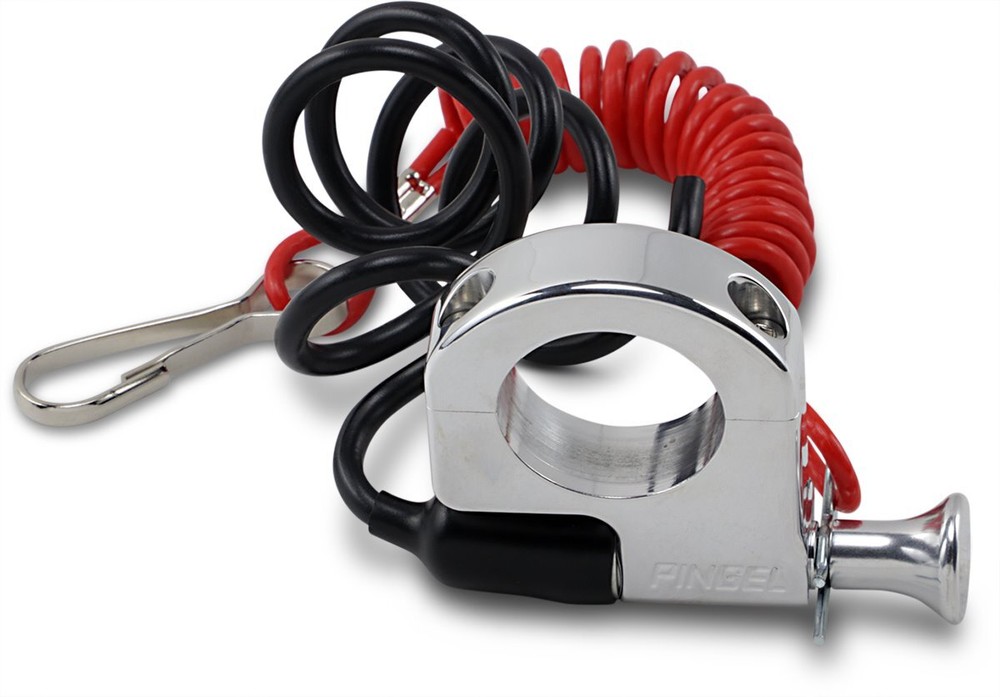 Pingel Chrome 1-1/4" Handlebar Mount Kill Switch Tether (646)