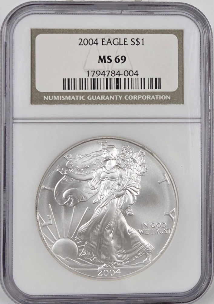 2004 Eagle S$1 MS 69 NGC Brown Label