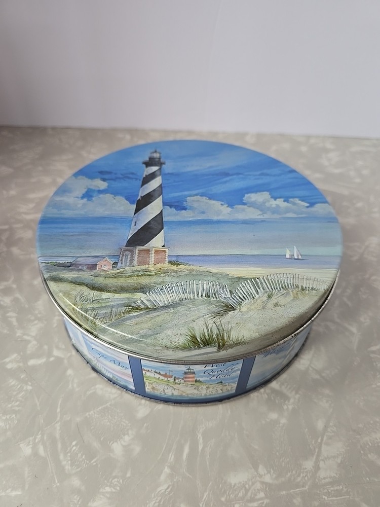 7" Lighthouse Cookie Tin.