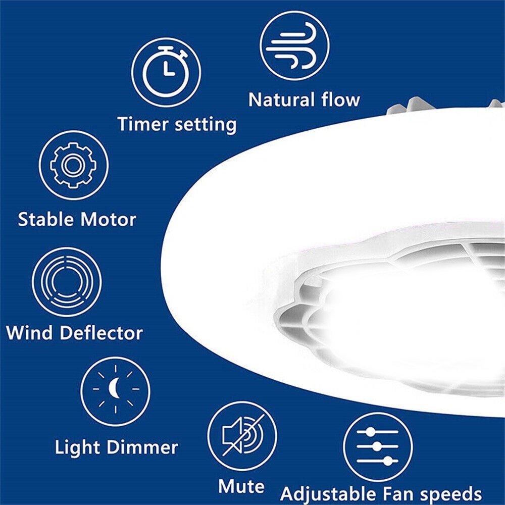 Socket Ceiling Fans with Light and Remote- Socket Fan light with Dimmable Led K1