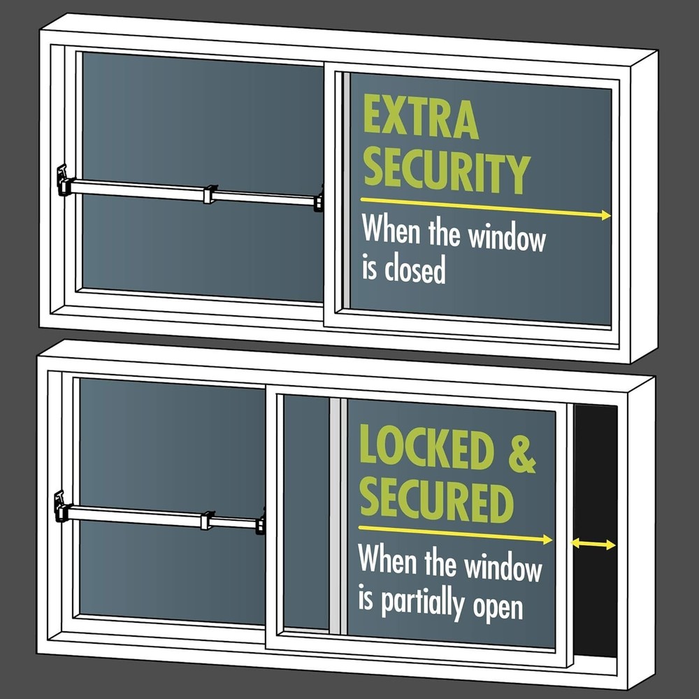 IDEAL Security Sliding Window Security Bar Child Proof Extendable NEW