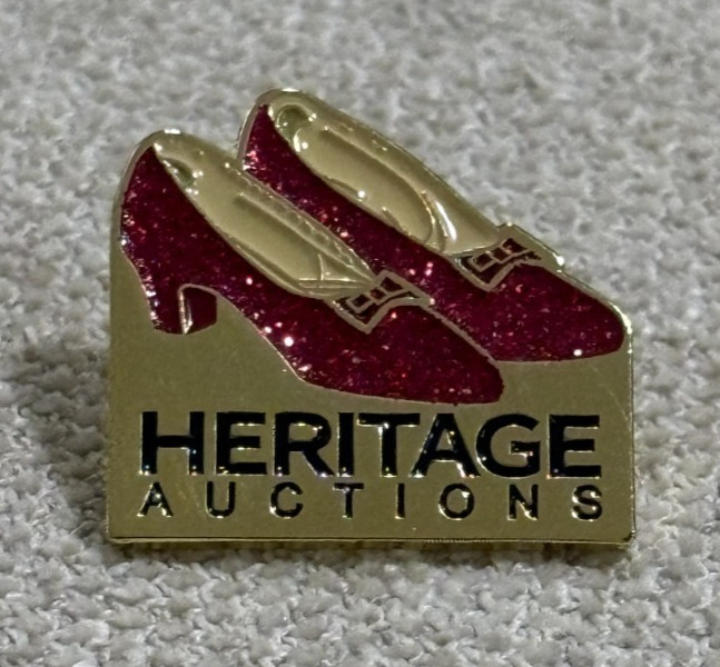 RUBY SLIPPERS Heritage Auctions Pinback Wizard of Oz Enamel Pin