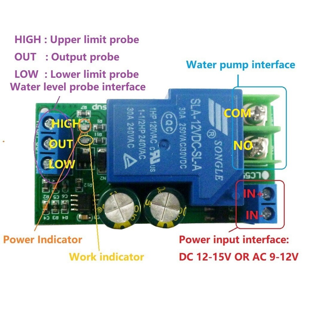 New AC/DC 12V 30A Fish Tank Aquarium Automatic Water Supply Controller Sensor
