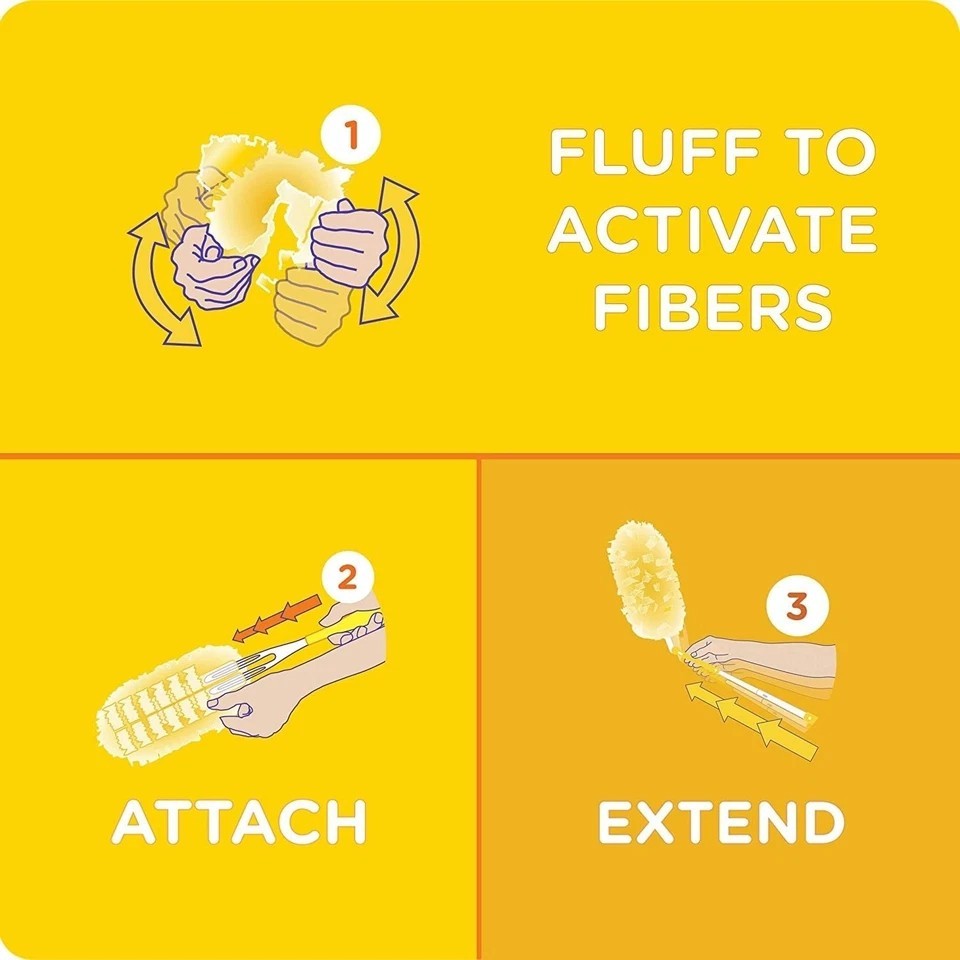 Swiffer 360 Dusters Extendable Handle Starter Kit, 3 Count Duster Refill