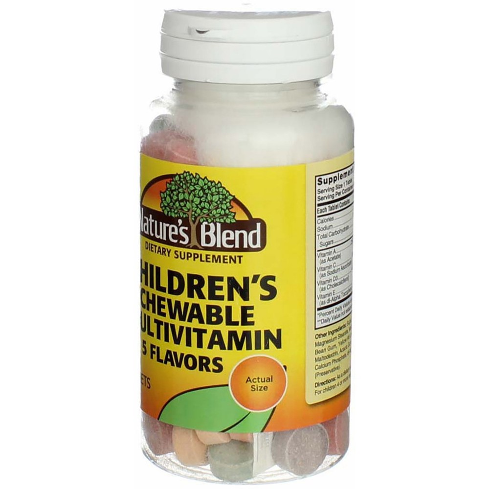 2 Pack Nature's Blend Multivitamin Chewable Tablets, Assorted Flavors, 100 Ct