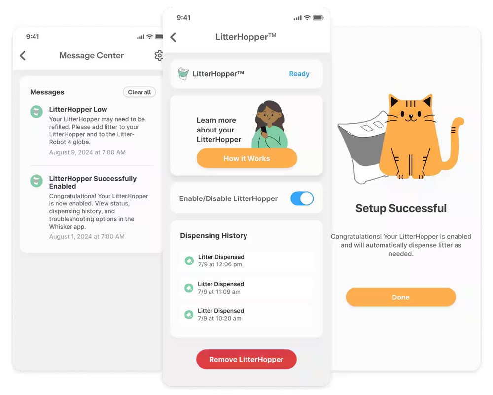 Whisker - Litter Hopper - White