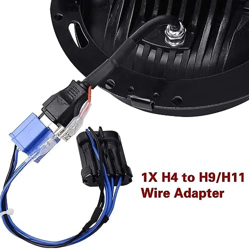 7 Inch Round Headlight Ring Mounting Bracket with LED Headlight 7 inch Black