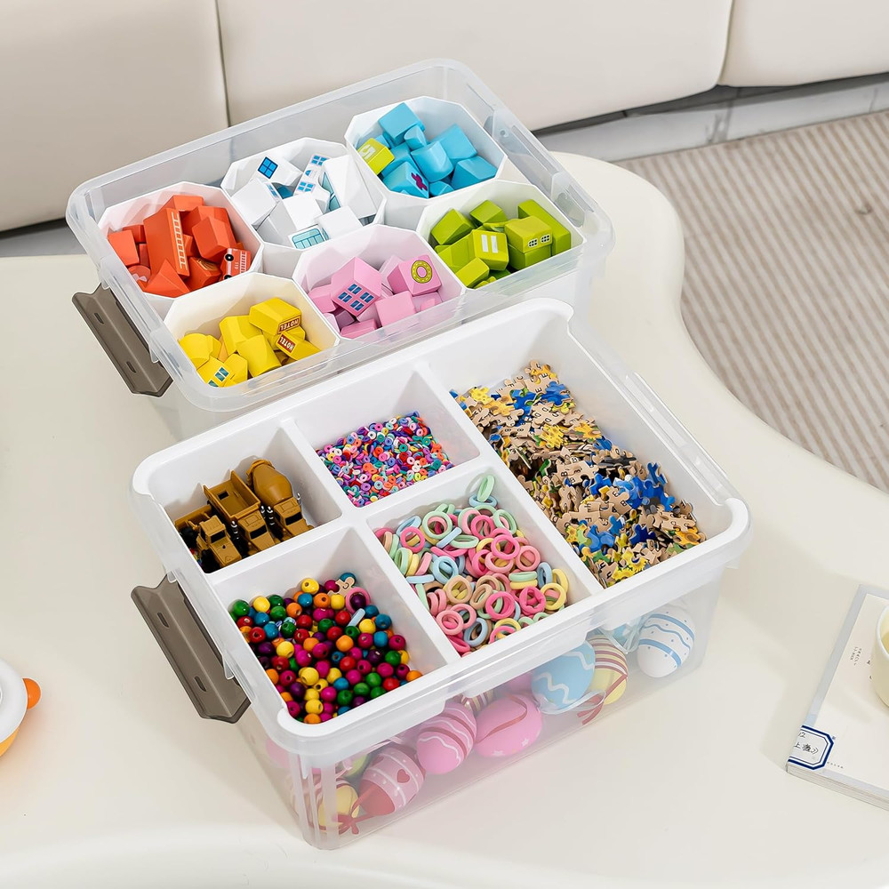 Craft Organizers, 2 Pack-17 QT, Clear White
