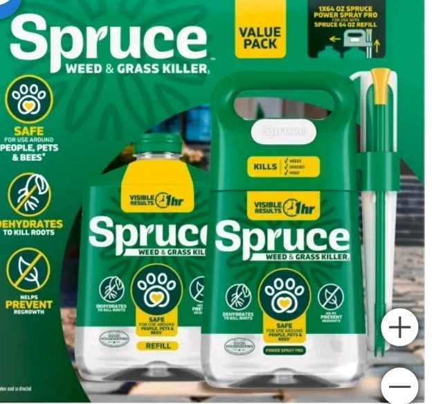 Spruce Snap & Spray Weed & Grass Killer Powered Starter Kit + Refill 2 X 64oz