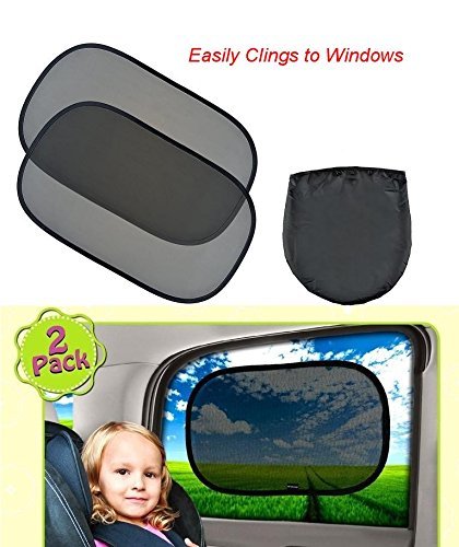 2 pack Auto Sunshade UV Protection Side Windows Protect Kids Keep Cool & Pouch