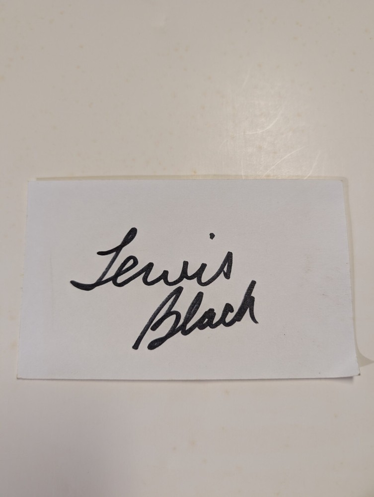 Lewis Black Autographed Index Card