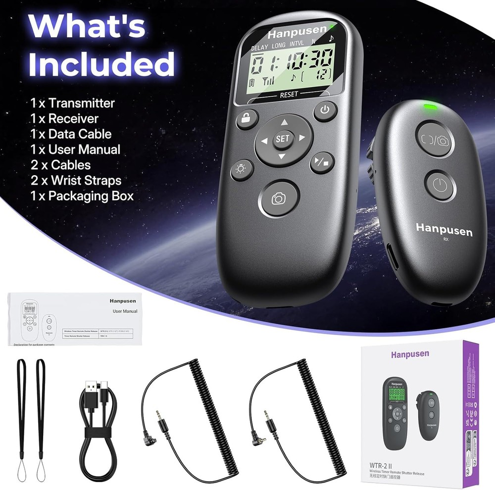 Rechargeable Wireless Intervalometer Shutter Release for Canon Cameras