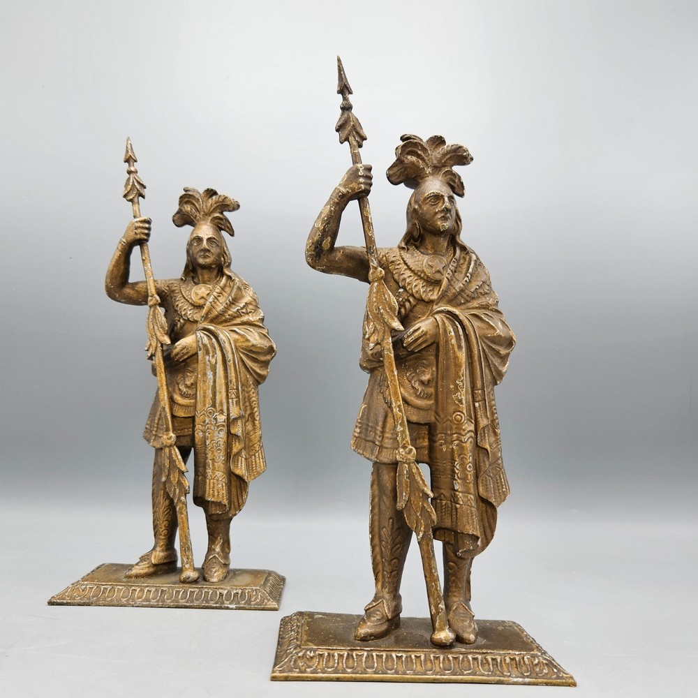 Pair Native American Warrior Bookends