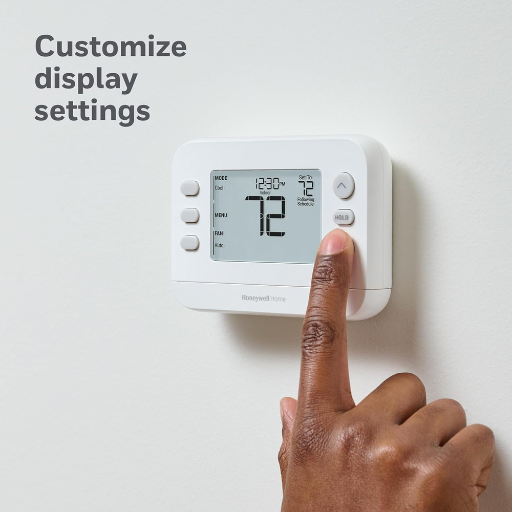 New! Programmable Thermostat, Single-Stage, 1 Heat/1 Cool Compatibility, 5-2 Da