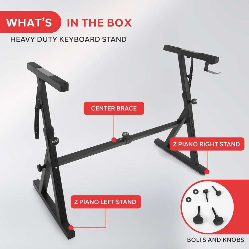 Heavy Duty Folding Keyboard Sturdy Reinforced Z Design W/Adjustable Width & Heig