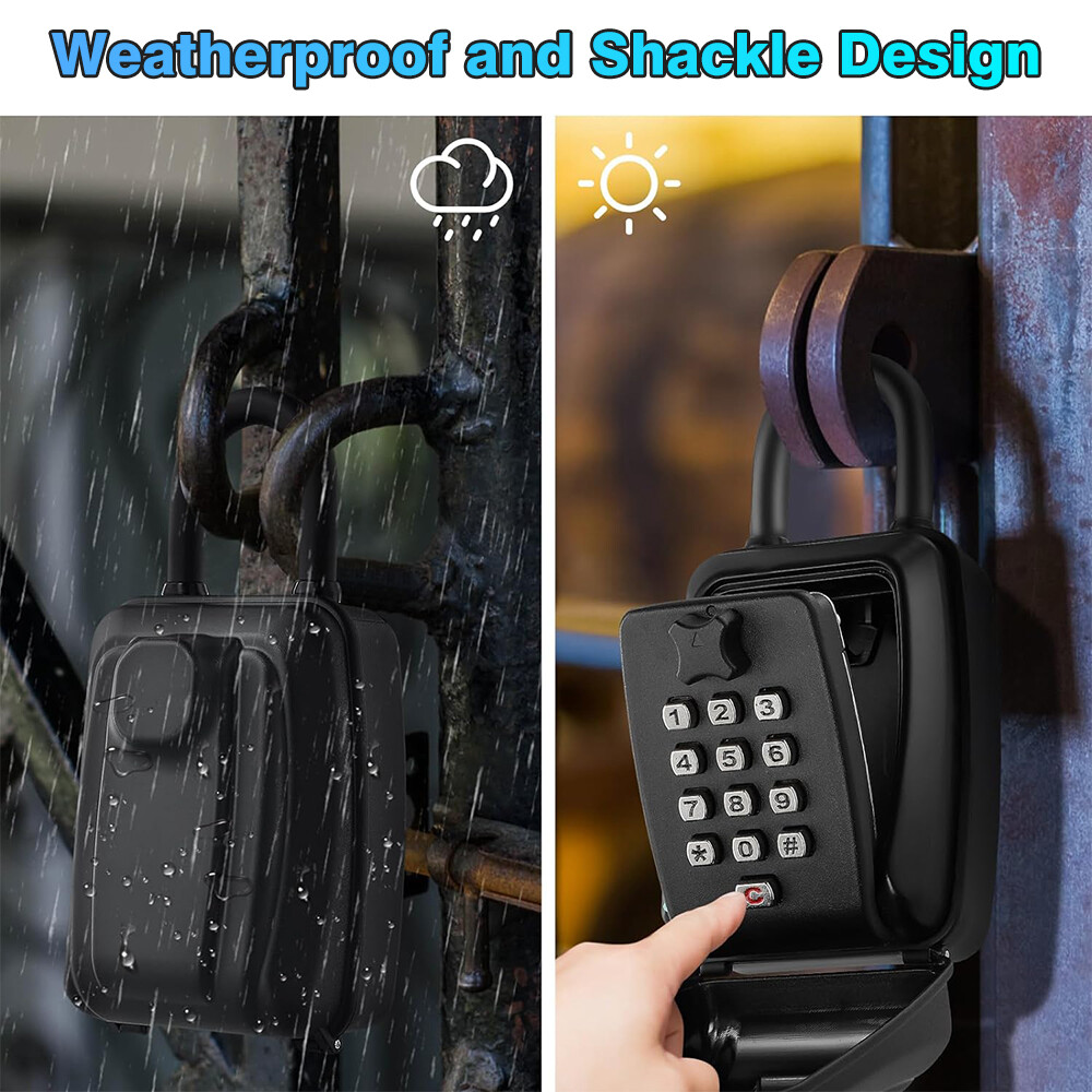 Password Key Lock Box Waterproof 12-Digit Combination Key Safe Metal Key Storage