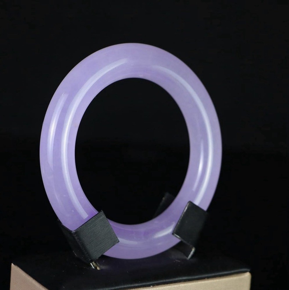 AAAA Round Thick Lavender Purple JADE Bangle 58mm
