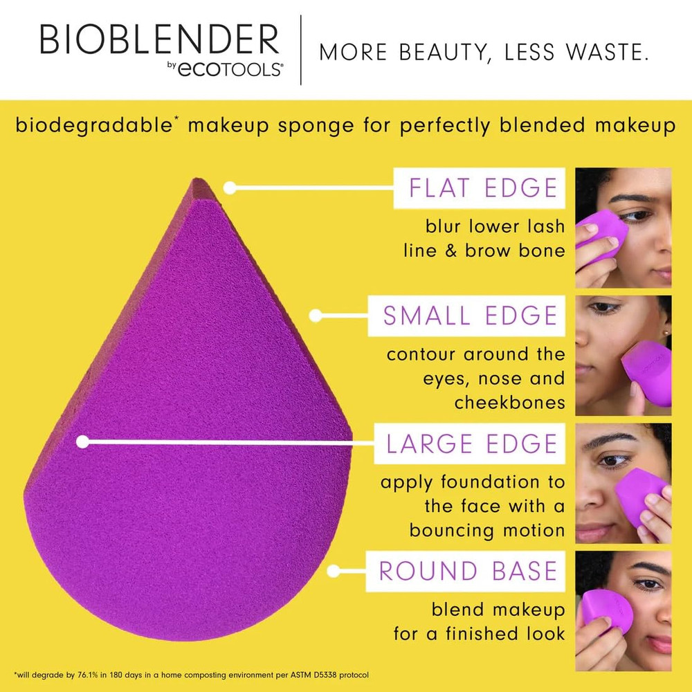 Bioblender Makeup Sponge Compostable Makeup Blender 2 Pack