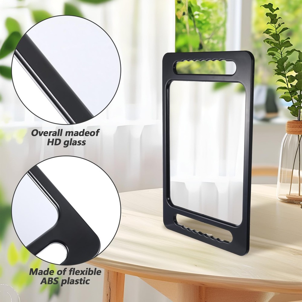 Professional Extra Large Hand Mirror with Handle 16"x10" Drop-Proof Hand Mirr...
