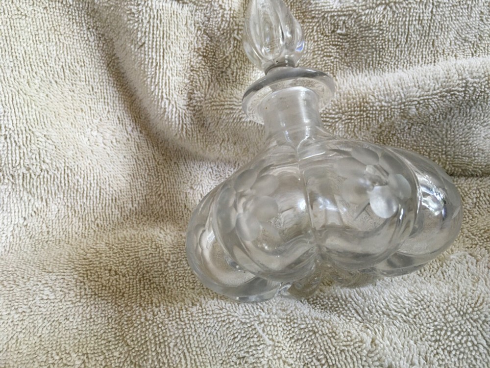 steuben attributed cologne bottle engraved floral