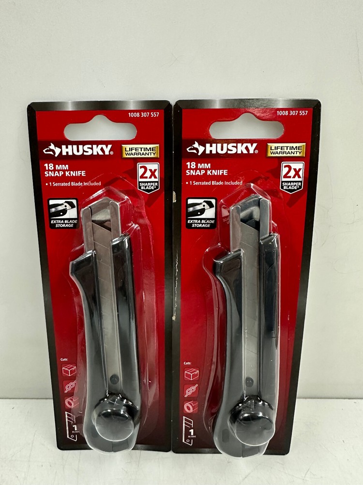 (2) Husky 18 mm Pro Snap Blade Knife