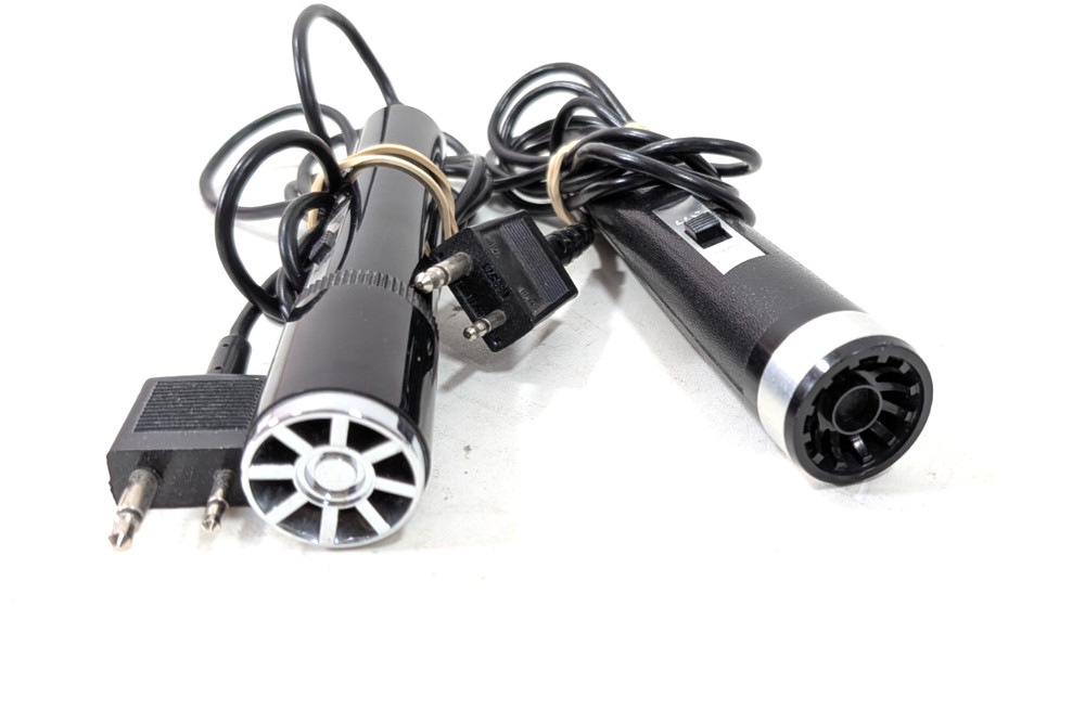 2 Vintage Wired Classic Microphone with On Off switch Untested