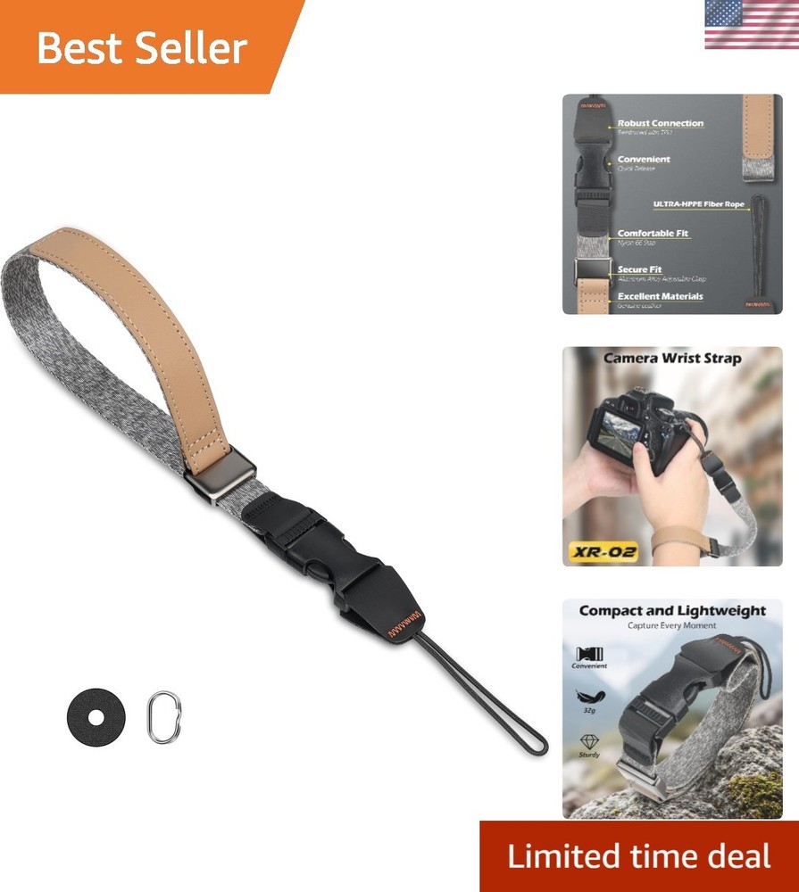 Camera Wrist Strap with Quick Release Buckle. Sturdy Nylon Rope Hand Strap Co...