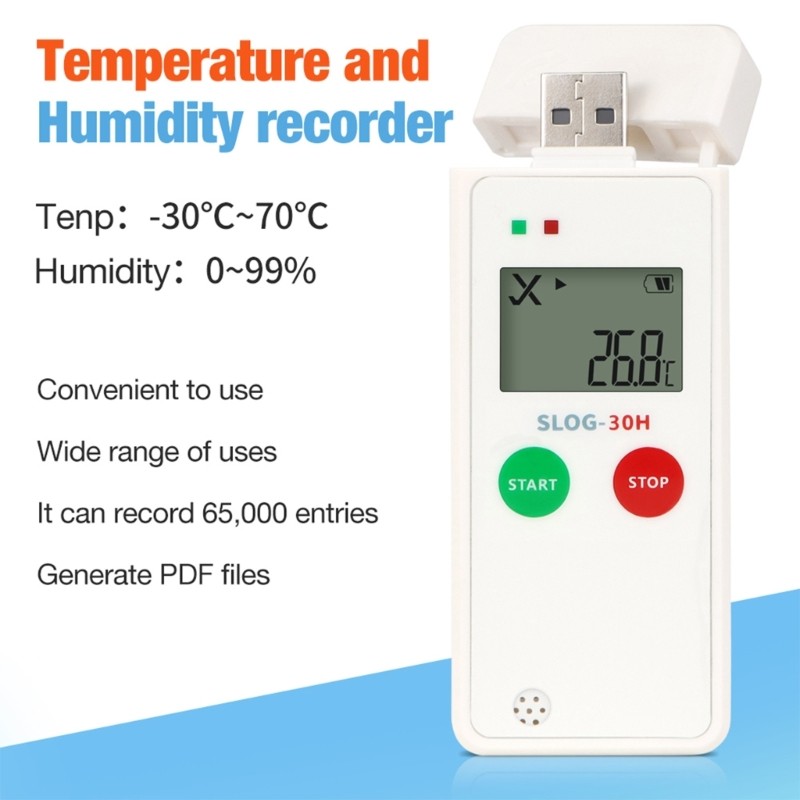 Temperature Humidity Trackings System LCD Screen Readout Data Export via USB