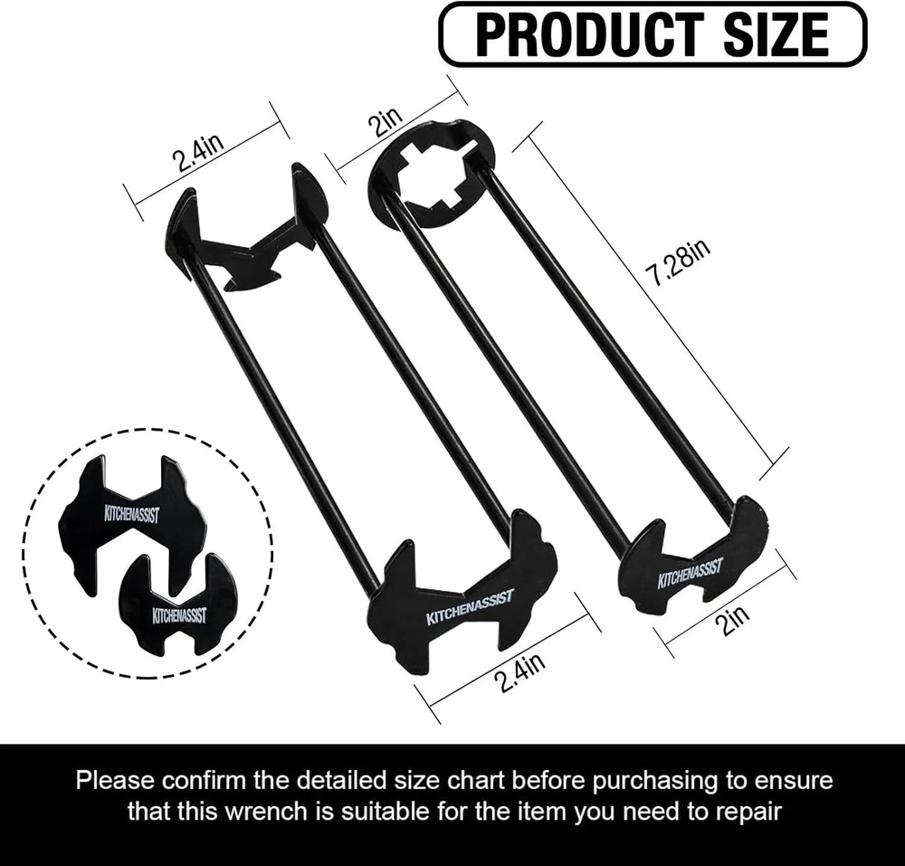 2-Pack Multifunctional Sink Wrench Basin & Faucet Tool