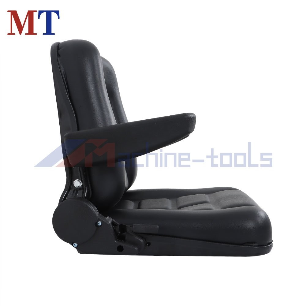 Universal Fold Down Forklift Seat With Adjustable Angle Back And Slide & Armrest