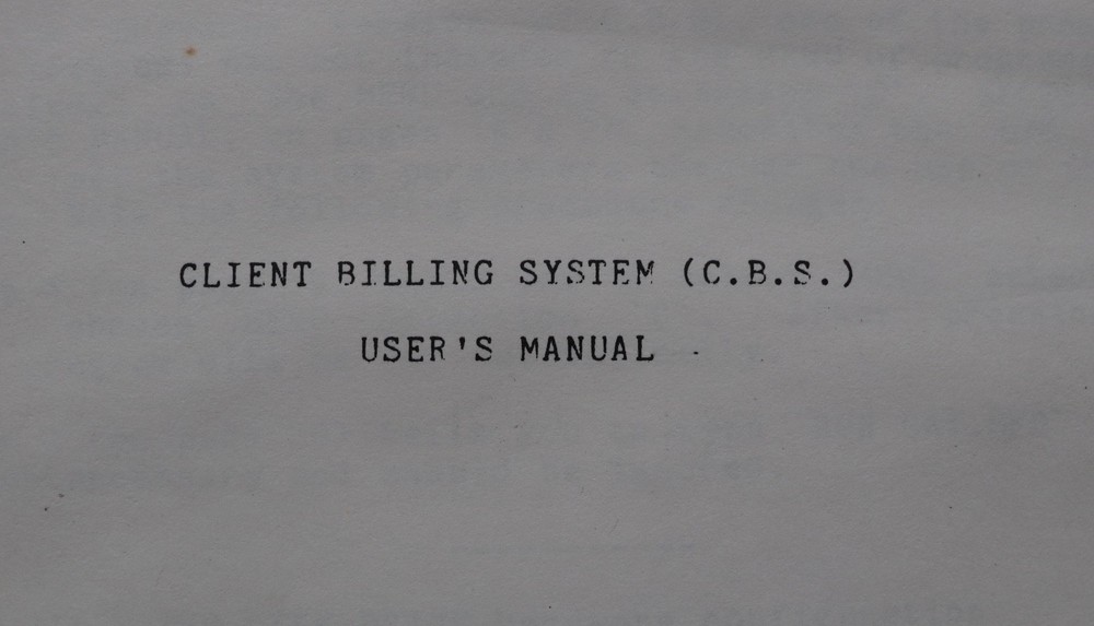 VINTAGE HIGH TECHNOLOGY CLIENT BILLING SYSTEM SOFTWARE FOR THE APPLE II, 1979