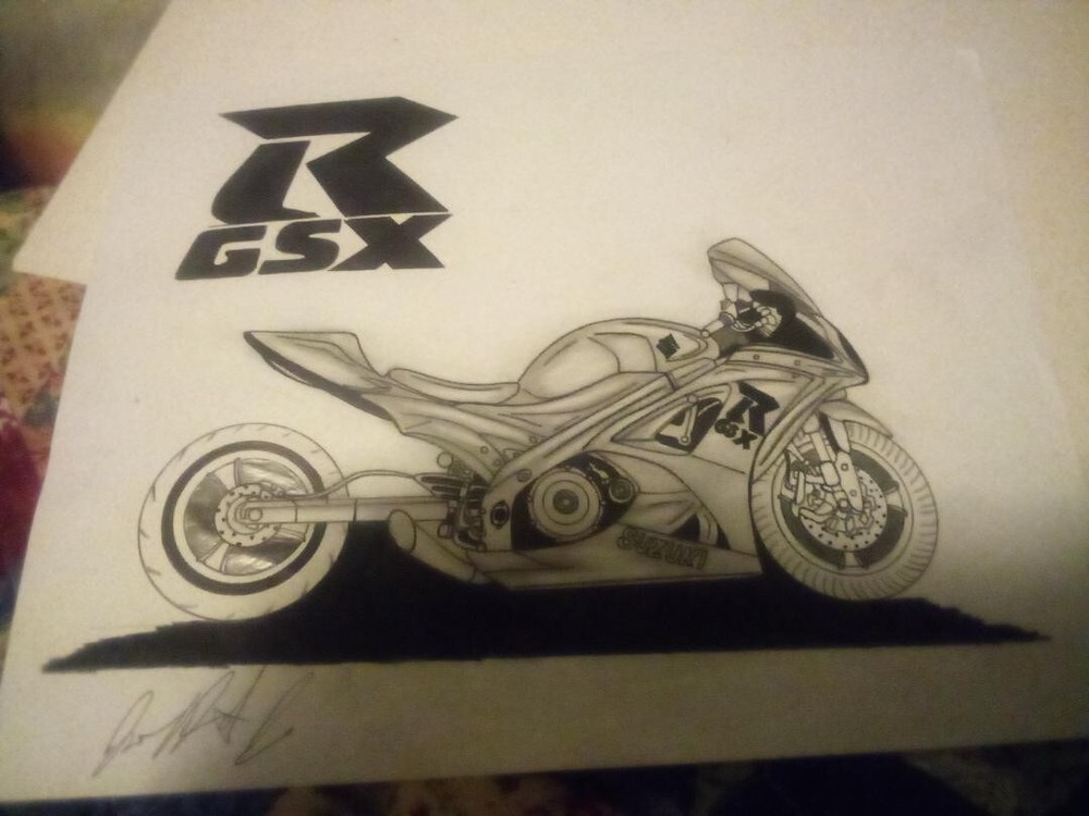 06 Suzuki gsx hand drawing