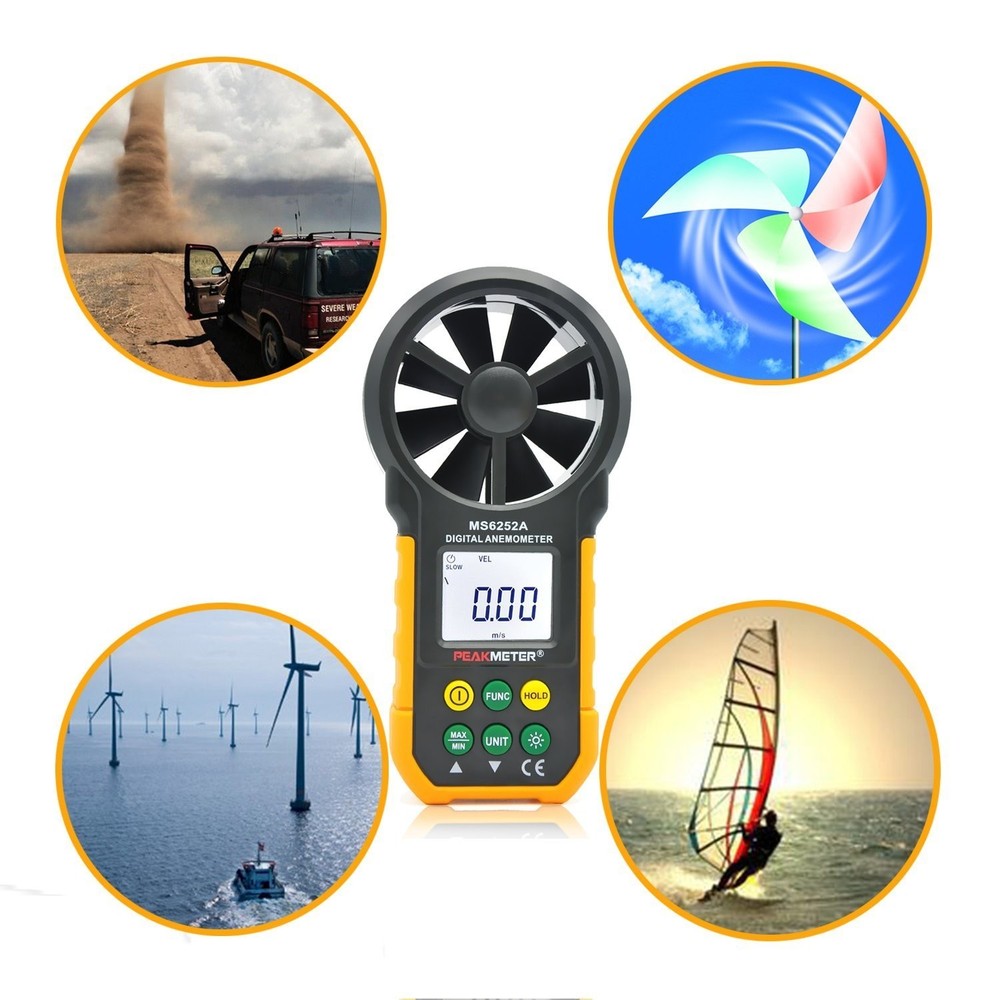 ViewTool MS6252A Multifunction Digital Anemometer Handheld LCD Electronic Wind S