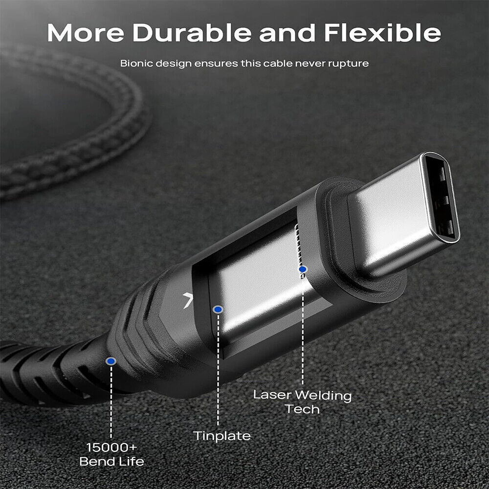 USB3.2 Gen2 20Gbps Cable USB C 100W Fast Charging for Galaxy iPhone 15 5K