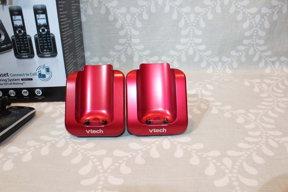 VTech DS6421-3 DECT 6.0 Cordless Digital Answering Machine Bluetooth RED A+++
