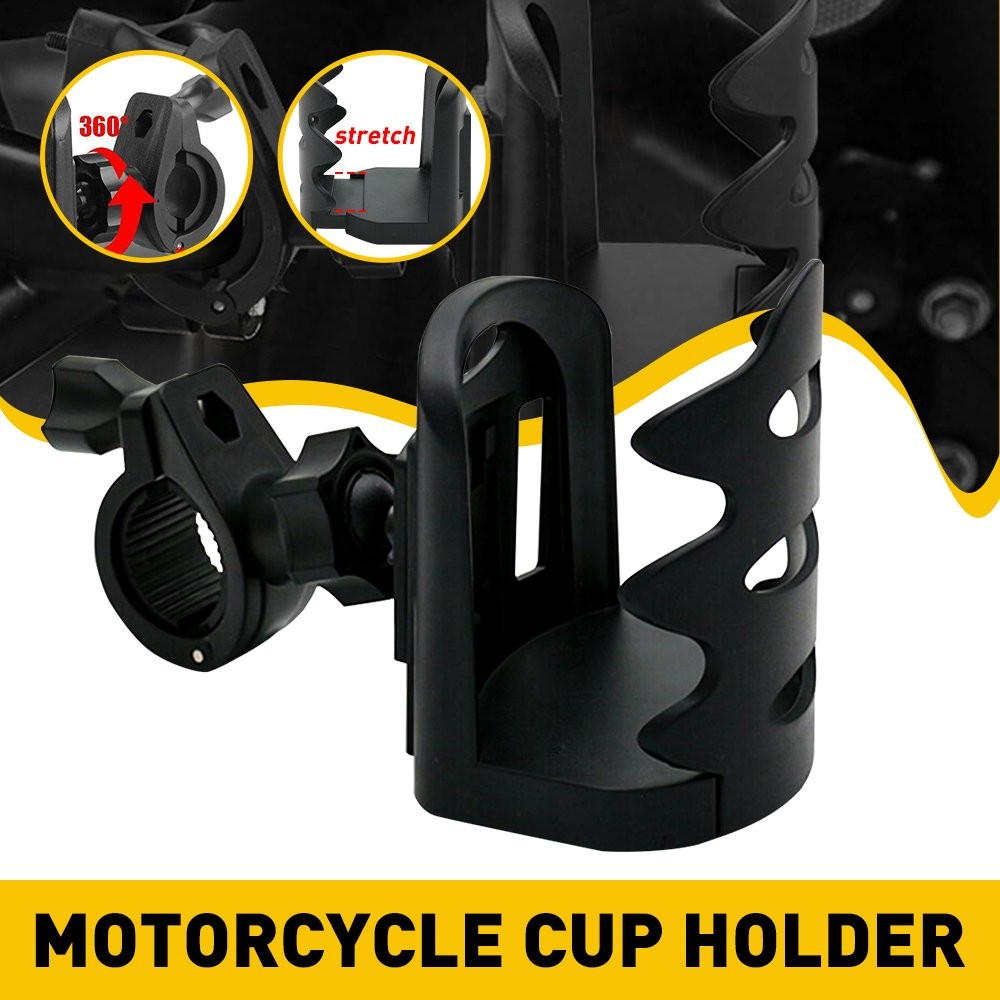 Adjustable Motorcycle Handlebar Cup Holder Drink Bottle Mount Fit for 17-32mm EA