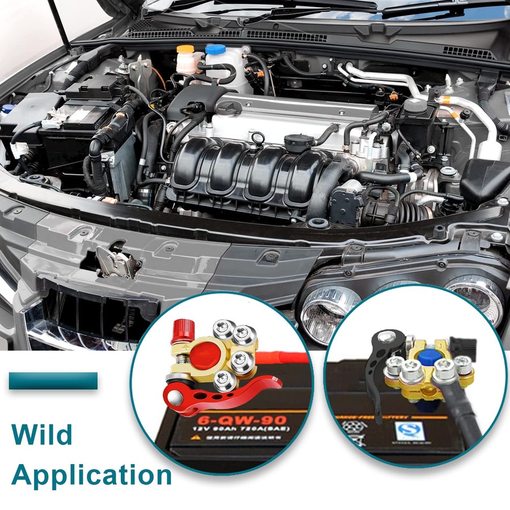 2PCS Battery Terminal Connectors, 4 Way Quick Release Disconnect Copper