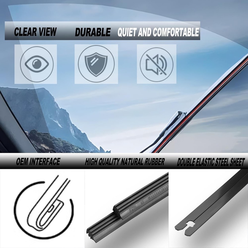 OEM Quality Front Windshield Hook Wiper Blades OE Original Style (22″+22″ Front