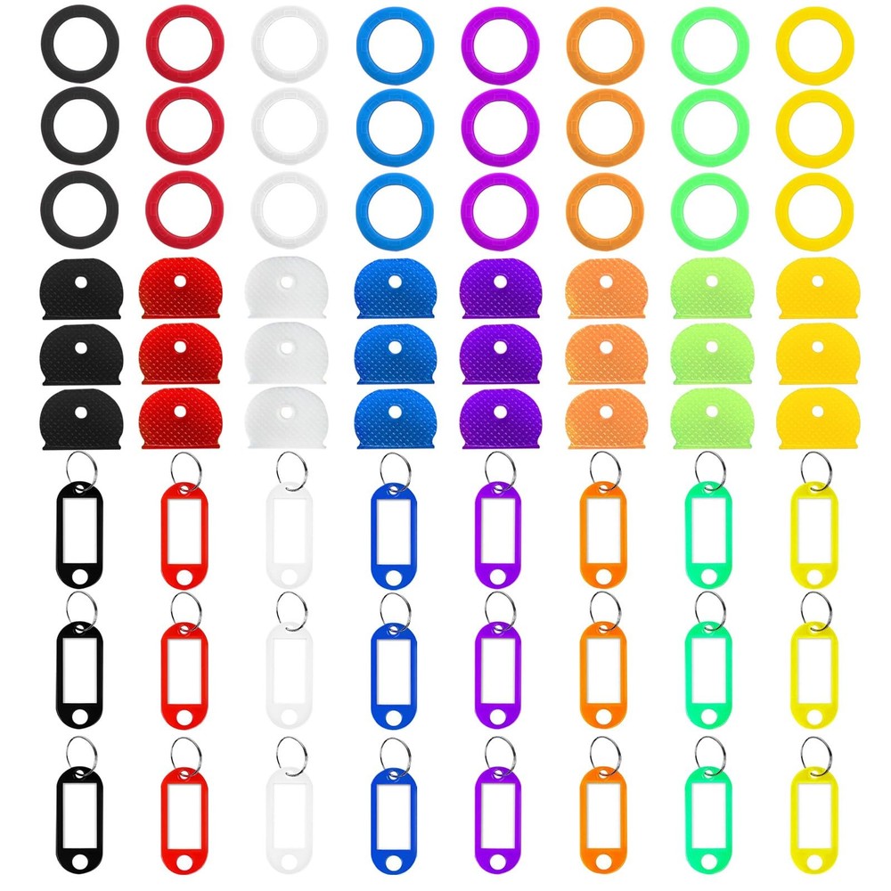72 Pcs Key Caps Covers Tags, Plastic Key Identifier Covers Plastic Tags Label...