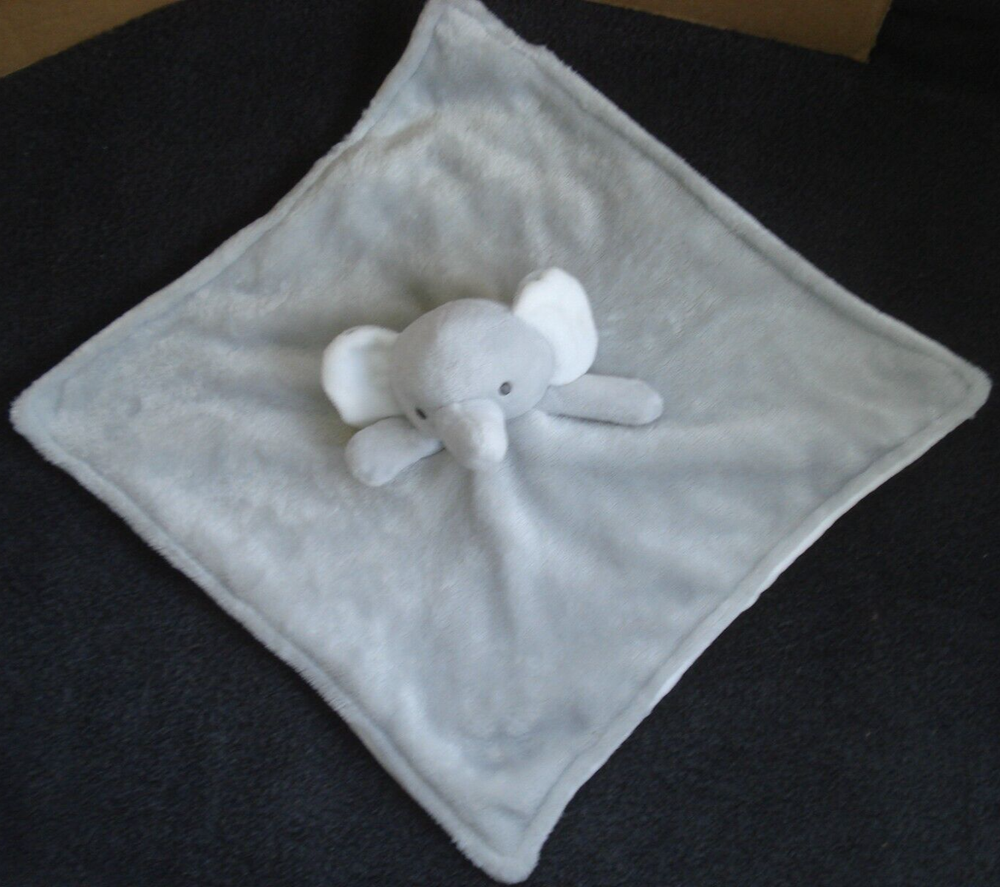 Carter's Gray White Plush Elephant Security Blanket