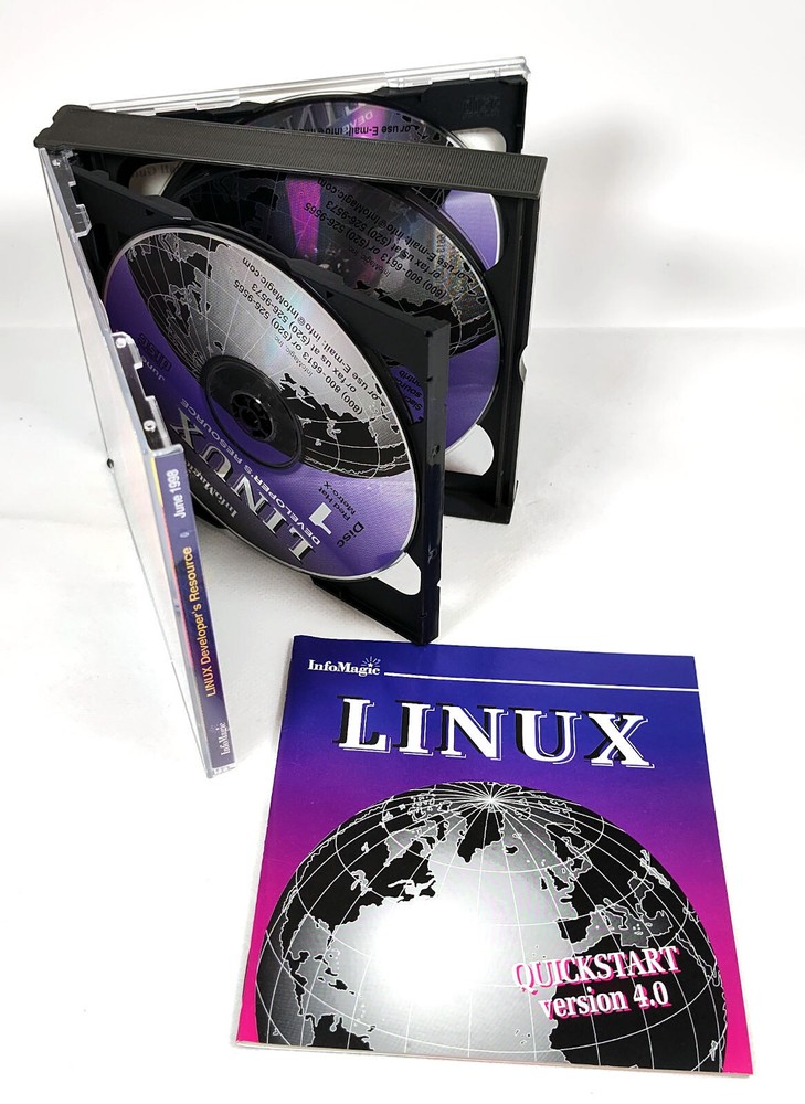 InfoMagic Linux Developer's Resource 6 CD-ROMs Motorcycle Jun 1998 Good climagic